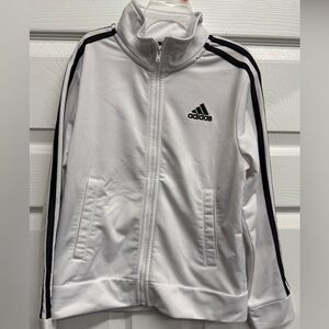Adidas Kids White and Black Track Jacket